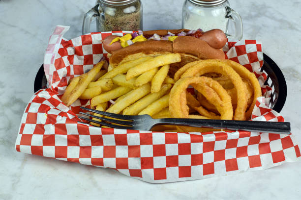 istock hot dog top wwith mustard ,ketchup and onions 2040929505