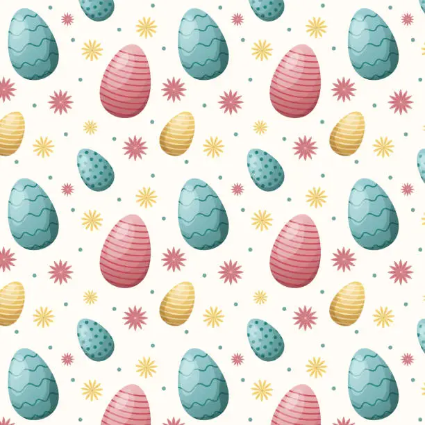 Vector illustration of Colored eggs pattern