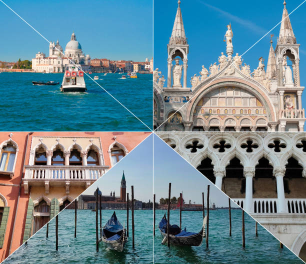 Collage of images with Venic at Italy.