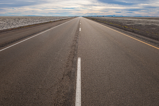 A long empty stretch  of highway