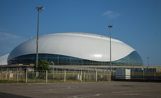 Grand Sports Palace on a sunny summer day - puck in Sochi, Krasnodar Territory