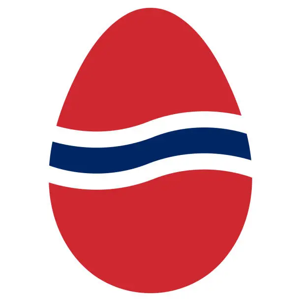 Vector illustration of Easter egg stylized pattern color of Norway flag no nor