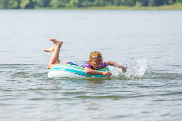 istock Girl In Innertube Float On Lake 2041080105