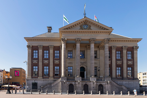 Groningen, Netherlands, September 6, 2023; Town Hall on the Grote Markt of the city of Groningen.