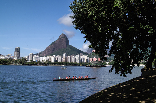 Sports in Rodrigo de Freitas Lagoon, Rio de Janeiro Brazil.
