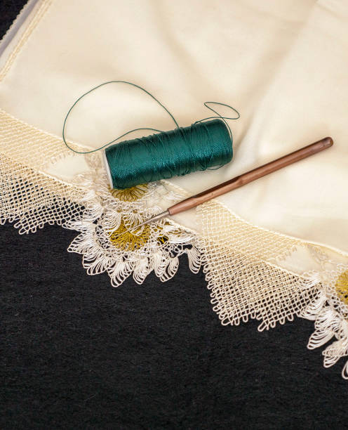 istock hand knitted patterned headscarf used while praying, patterned headscarf for women, 2041165955