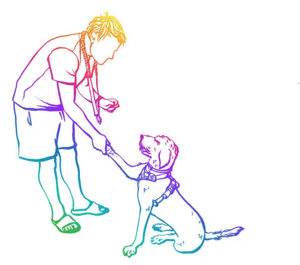Vector illustration of Dog Obedience Training Rainbow