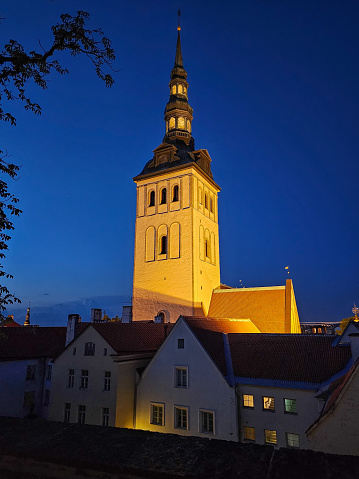 Tallinn, the capital of Estonia at night.