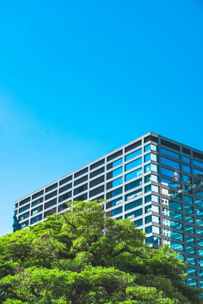 istock Sustainble green building. Eco-friendly building in Tokyo 2041194143