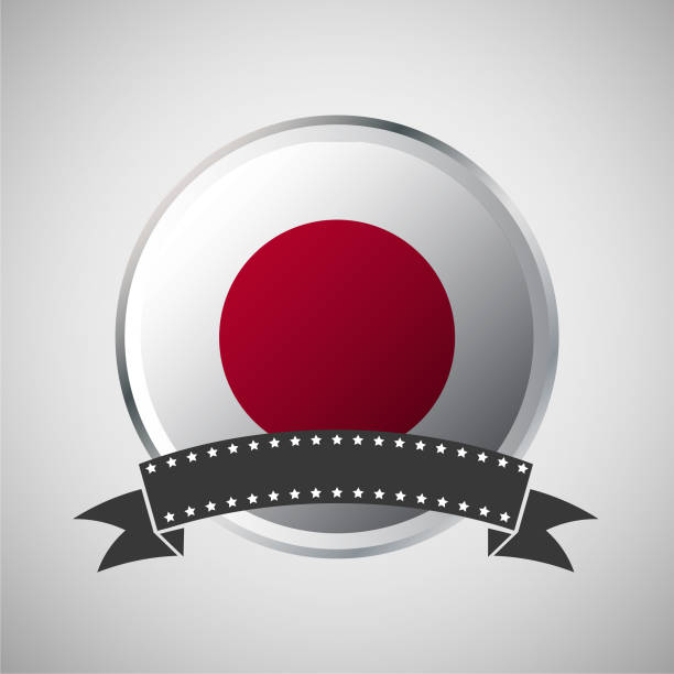 ilustrações, clipart, desenhos animados e ícones de vector japão bandeira redonda banner vector ilustração - japan flag interface icons japanese flag