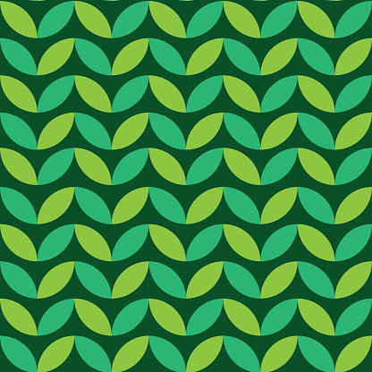Minimalist Mid Century Geometric Leaves Seamless Pattern in Mint green and Lime Green. For Wallpaper, textile and home décor