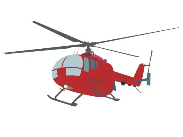 Vector illustration of air ambulance helicopter flying
