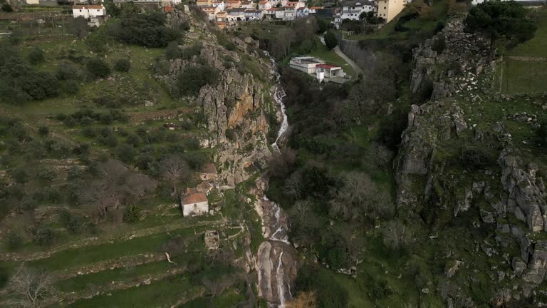 Aerial cascade in Valdigem, Lamego, Portugal