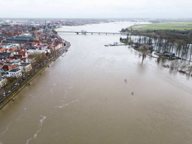 istock High water level in the Ijssel river, Deventer, Holland 2041327545