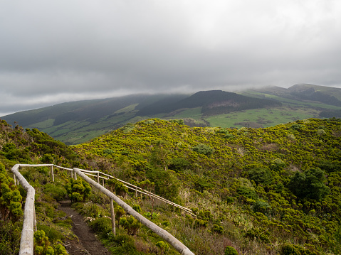 Faial Island landscape seen from Cabeço do Fogo, Azores