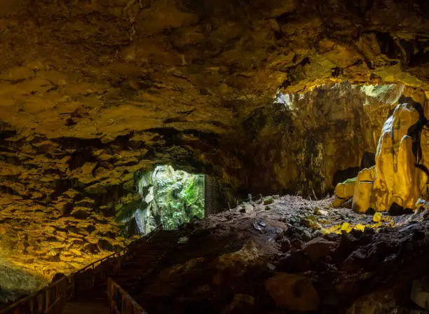 Interior of the Furna do Enxofre cave, Graciosa Island, Azores