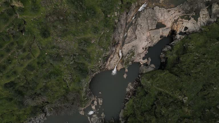 Rugged Varosa River by Valdigem, Lamego, Portugal - aerial