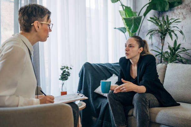 istock A moment of understanding: A therapist and client engage in a meaningful conversation. 2041439450