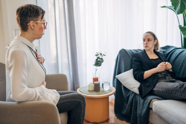 istock A moment of understanding: A therapist and client engage in a meaningful conversation. 2041440462