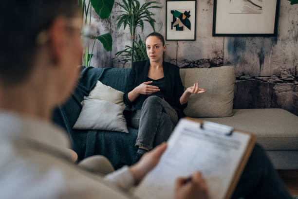 istock A moment of understanding: A therapist and client engage in a meaningful conversation. 2041441483