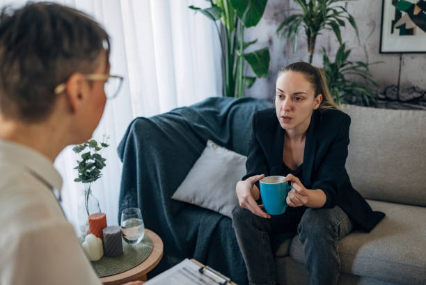 istock A moment of understanding: A therapist and client engage in a meaningful conversation. 2041442016