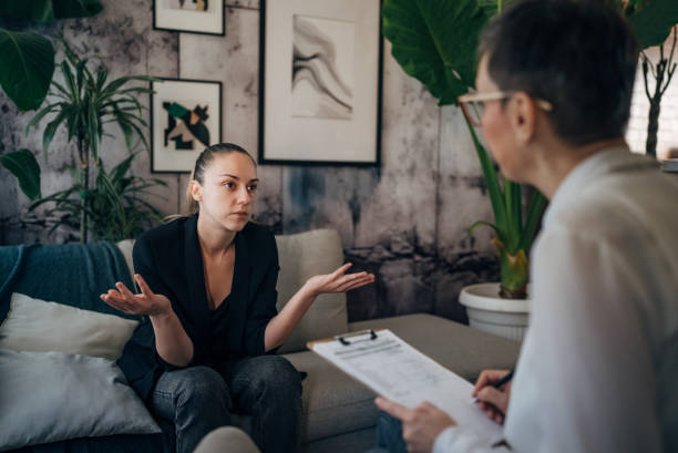 istock A moment of understanding: A therapist and client engage in a meaningful conversation. 2041442551