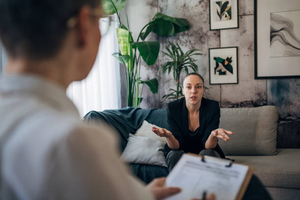 istock A moment of understanding: A therapist and client engage in a meaningful conversation. 2041444094