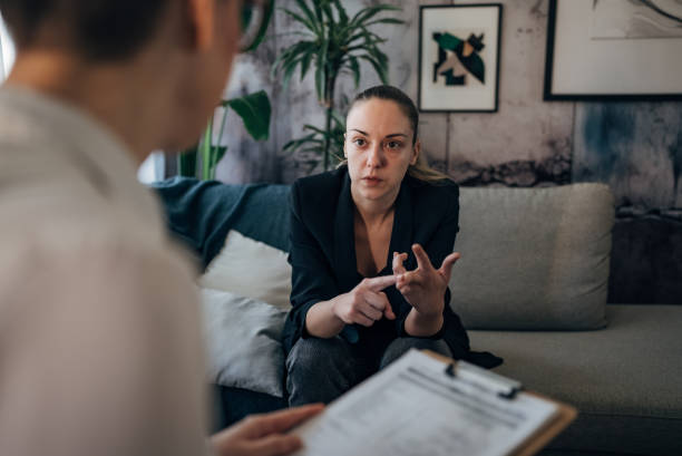 istock A moment of understanding: A therapist and client engage in a meaningful conversation. 2041445144