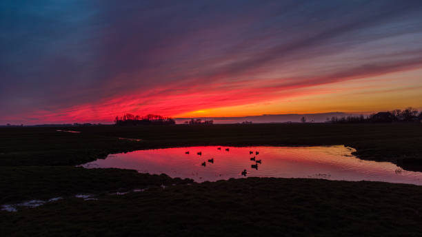 istock Aerial Delight: Golden Sunset Over Serene Countryside 2041448439