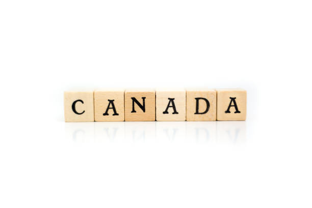 istock CANADA: Written in Wood Block Letters, White Background 2041457315