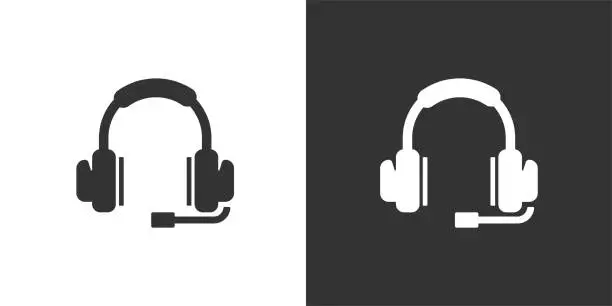 Vector illustration of Headset / headphone icon. Solid icon that can be applied anywhere, simple, pixel perfect and modern style