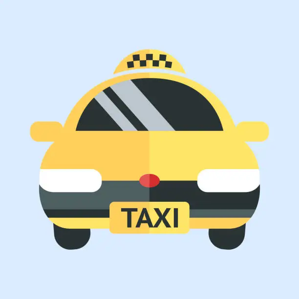 Vector illustration of Vector yellow cab isolated on white background