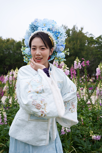 Women's dress up in Xianpu, Quanzhou, Fujian, China