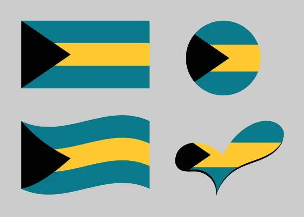 Vector illustration of Flag of the Bahamas