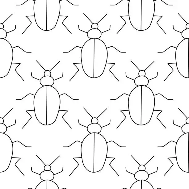 Vector illustration of Insect Garden beetle with mustache and legs