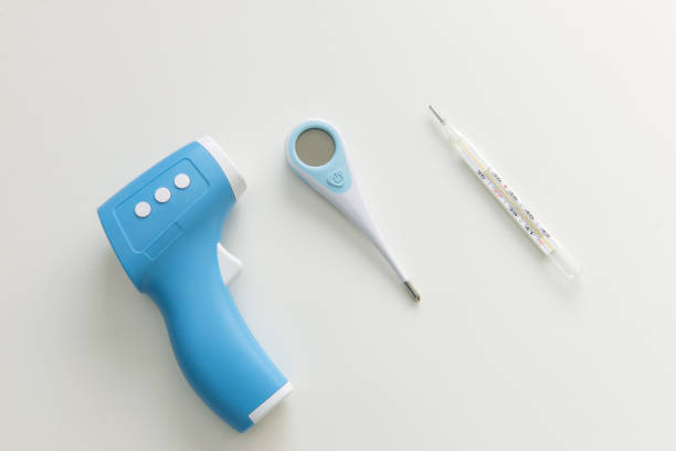 Thermometers On YBlue Background