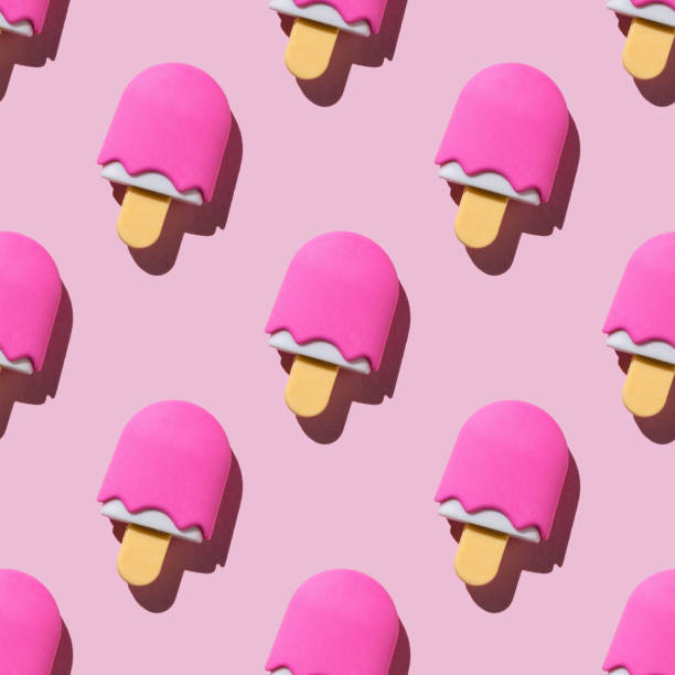 istock Seamless pattern of bright fruit popsicle on pink background. 2041767717