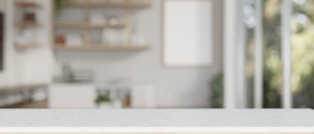 istock A copy space on a white tabletop in a contemporary white living room. 2041770801