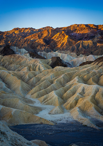 Image of Trail through Zabriskie Point sediments colorful formation
