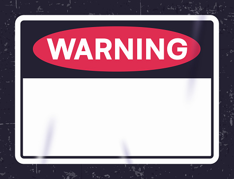 Warning sticker tag with space for your copy or content.