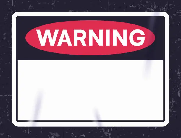 Vector illustration of Warning Danger Sticker Label