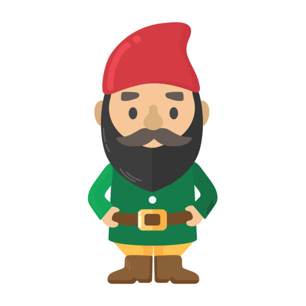 gnom icon clipart avatar logo isolierte vektor illustration - gnome troll wizard dwarf stock-grafiken, -clipart, -cartoons und -symbole