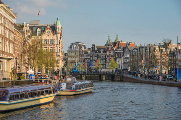 istock Amsterdam Netherlands, city skyline at canal waterfront 2041865455