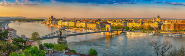 istock Budapest Hungary, panorama city skyline at Danube River with Chain Bridge 2041865975