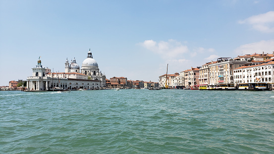 View of Venice and Burano's canals and Architecture from far and near angles