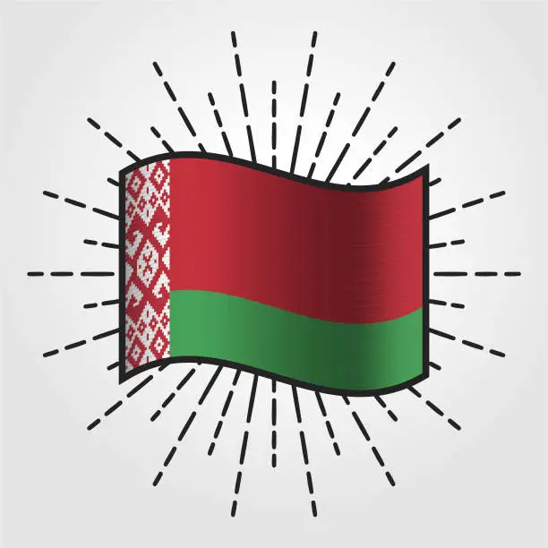 Vector illustration of Vintage Belarus National Flag Illustration