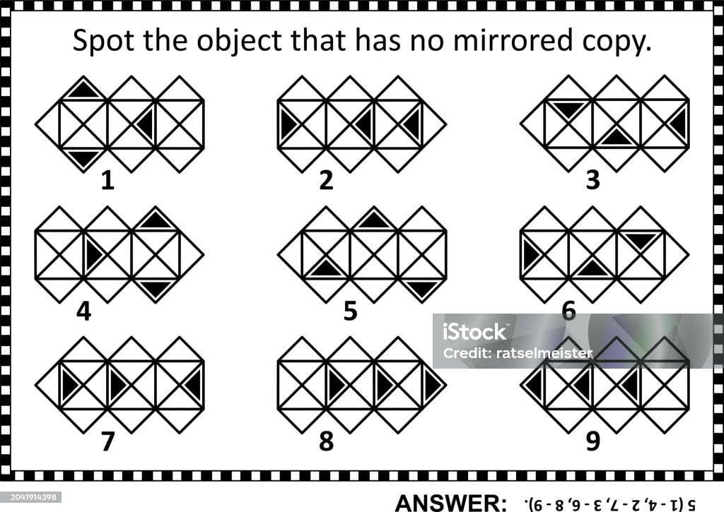 Random Brain Games Abstract Brain Game Or Visual Puzzle Answer Included Stock Illustration ...