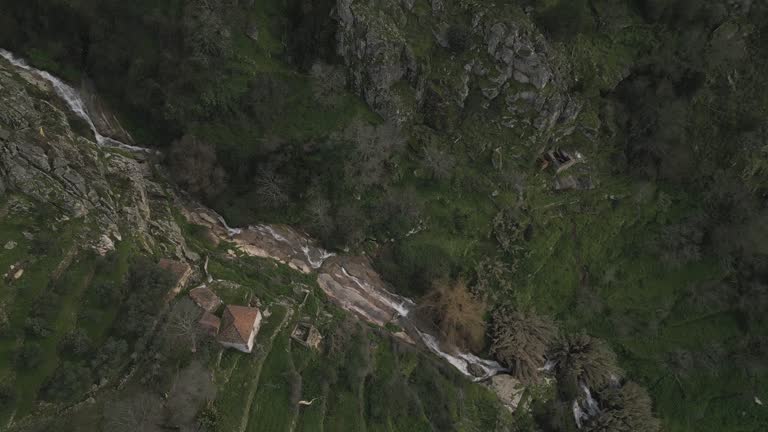 Valdigem Village Cascades, Lamego, Portugal - aerial