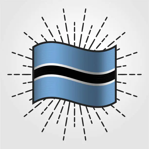Vector illustration of Vintage Botswana National Flag Illustration