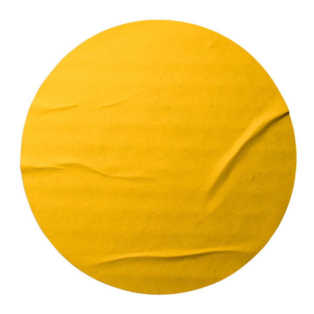 istock Yellow circle paper sticker 2041942910